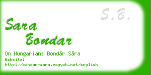 sara bondar business card